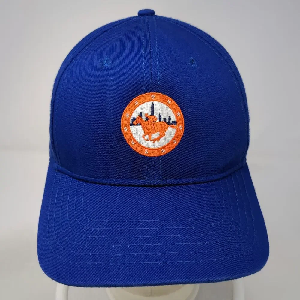 HeadStart Snapback Hat Blue One Size NYC City Skyline Horse Embroidered Patch